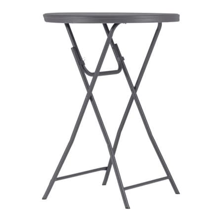 Cosco Zown 32in Round Cocktail Folding Table, Gray 60436SGY1E